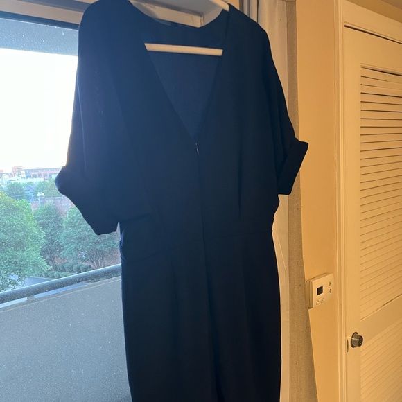 ASOS DESIGN tall wiggle midi dress in navy - Picture 6 of 7